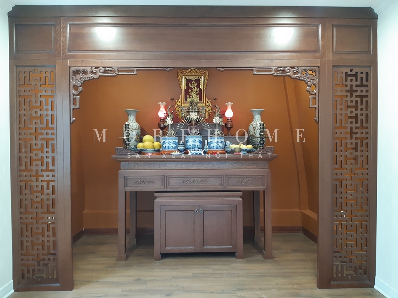 Thi công phòng thờ không gian thờ cúng tổ tiên, bậc thánh thần trong mỗi ngôi nhà, truyền thống uống nước nhớ nguồn của người Việt bao đời thể hiện sự kính trọng biết ơn.